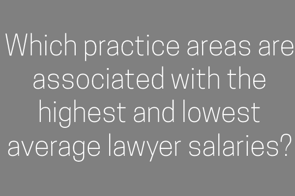 Which practice areas are associated with the highest and lowest average lawyer salaries?