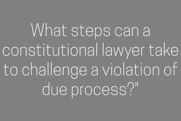 What steps can a constitutional lawyer take to challenge a violation of due process?